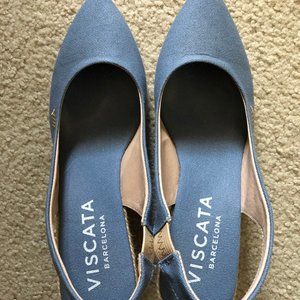 VISCATA Lloret Canvas Wedges in Denim